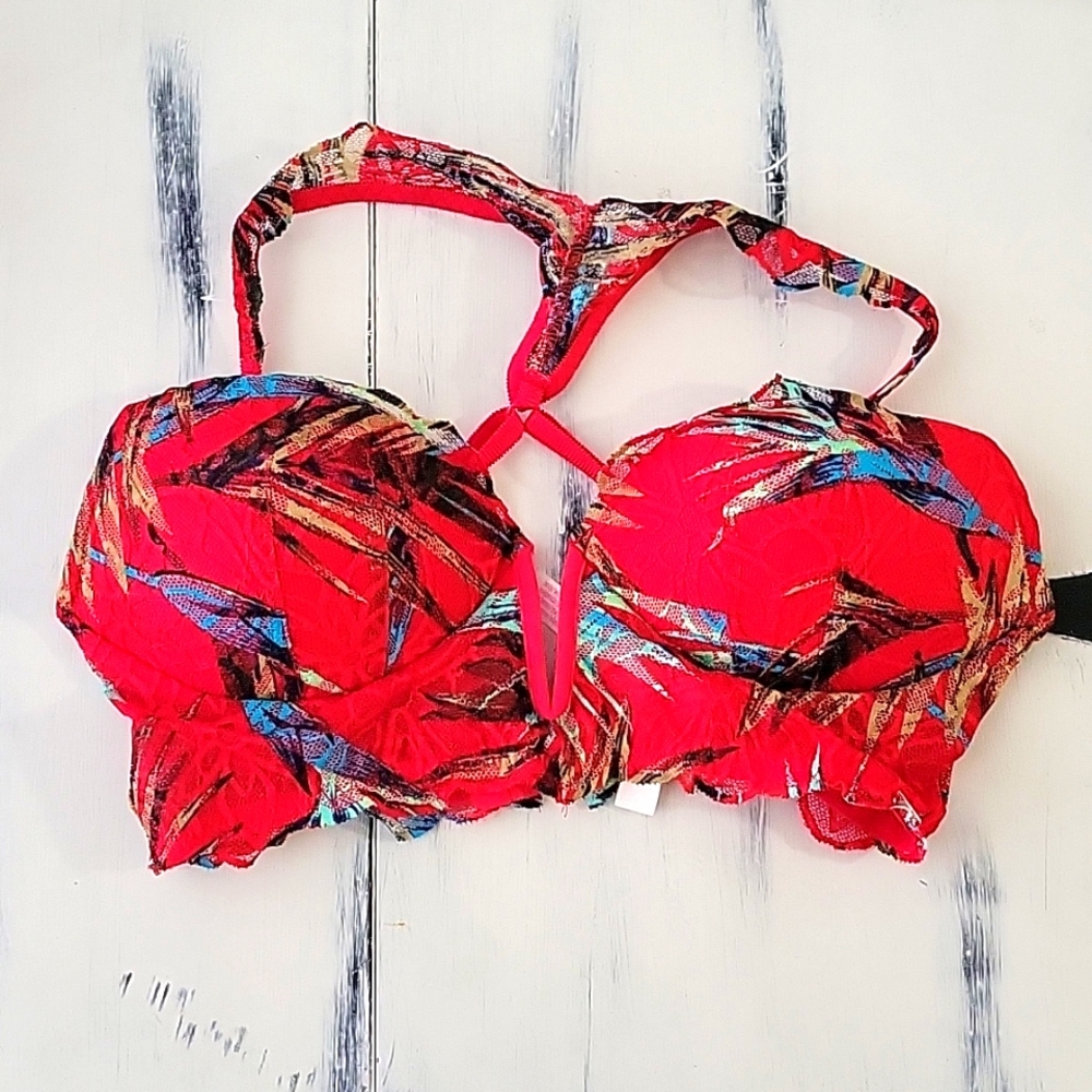 PINK date push-up red bra